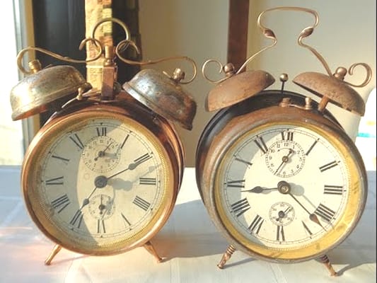 Double Bells brothers antique alarm clocks 1920-30's