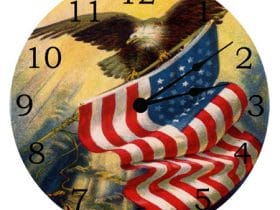 Patriotic Clock - Flag and Eagle